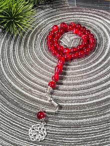 1pc 33 Stars Shiny Single Strand Metal Pendant Tasbih Islamic Prayer Beads Rosary