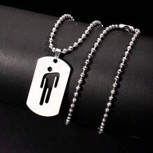 1pcs Billie Skew Head Tag Pendant Necklaces Fashion Hip Hop For Men Women Hang Tag  Crafts - 1pcs - 查看 7