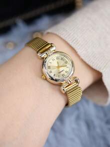 New Fashion Bracelet Watch For Women Retro Luxury, Minimalist Elegance, Lightweight And Versatile Quartz Movement Perfect For Everyday Wear, Birthday Gifts, Parties, And Holiday Gatherings An Ideal Present For Yourself Or Friends - 金色 - 查看 4