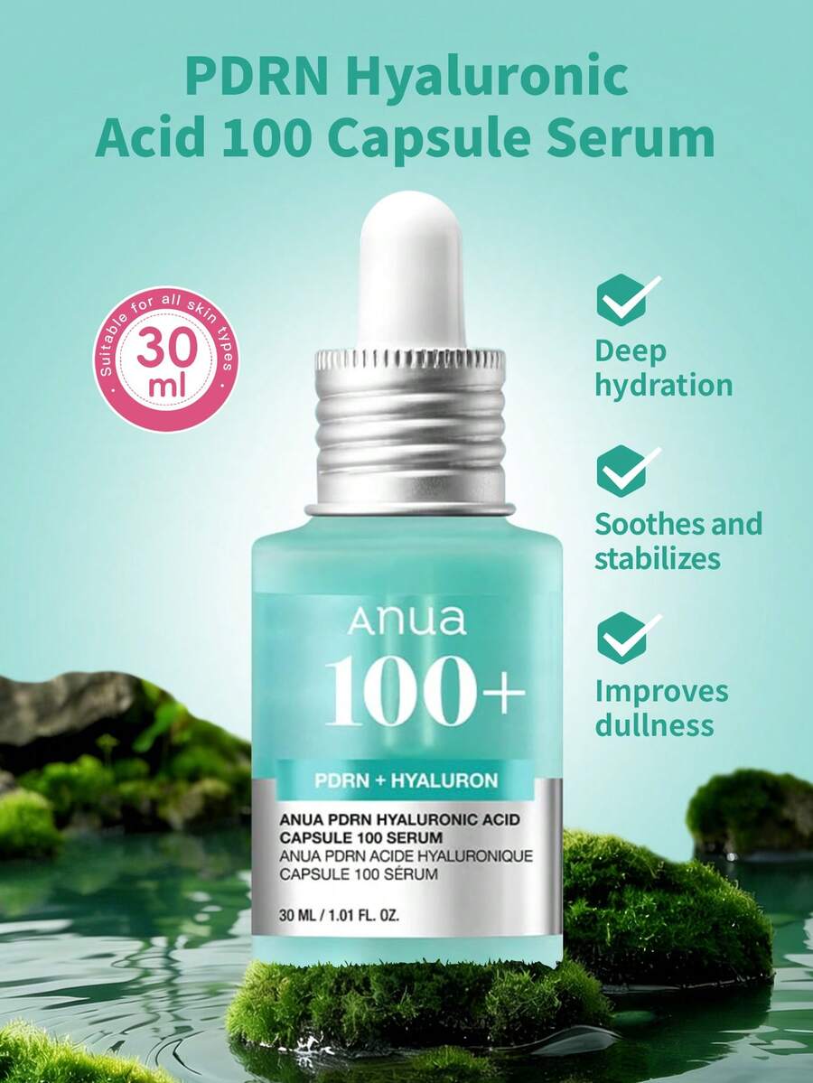 100小时深层补水修护屏障 ANUA PDRN玻尿酸100粒精华液 1瓶30ml 三文鱼PDRN+11玻尿酸+水解胶原蛋白 轻盈水润质地 锁住水分 提亮肤色 强韧肌肤 基础保湿精华液 适合干性及敏感性肌肤 早晚护肤 - 玻尿酸 100 膠囊精華液 30ml - 查看 1