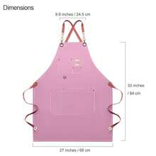 Dulabi Apron, Adjustable Chef Apron For Women And Men With Large Pockets, CooFKing Kitchen Apron With Back Straps - Pink - View 7