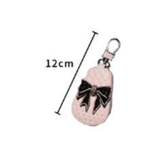 1pc Rhinestone Bow Car Key Holder, Luxury Cute Universal Car Key Chain Case - Multicolor - View 6