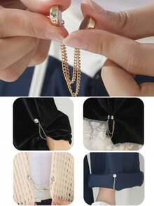 2/4/6pcs Adjustable Magnetic Pant Clips And Sleeve Clips - Alloy Material, Detachable Hem Clips, Suitable For Pants And T-Shirts, Seamless Fastening Clothing Waist Cincher