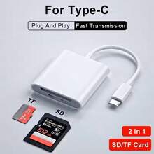 Plug And Play, Hassle-Free! USB-C Dual Card Slot Reader, SD + TF Dual Card Simultaneous Reading, Compatible With Apple, Android Tablets, Fast Photo Transfer, Suitable For Apple 15-17 Pro Max/IPad, Galaxy