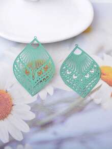 10pcs Filigree Fan Shape Brass Charms/Pendants For Women Earring Making - Sector - View 4