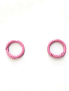 23毫米多色金属珐琅圆形弹簧扣开口吊坠，适用于钥匙链、手机挂绳、耳机盒及其他配件 - 彩色 - 查看 35