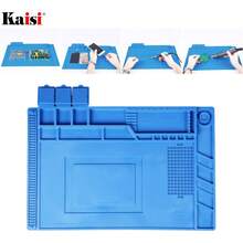 Kaisi Heat Insulation Silicone Repair Mat With Scale Ruler And Screw Position For Soldering Iron, Phone And Computer Repair Size:17.7 X 11.8 Inches - S-180 - 查看 11