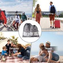 10pcs Travel Portable Shoe Storage Bags - Waterproof Transparent Bags, Non-Woven Fabric Shoe Organizer Bags, Closet Organizer, Dust Proof Bags, Clothes Sorting Hanging Bags, Shoe, Spring Summer Picks, Brides Maid Gifts, Room, Bedroom Decor, Bedroom Decor, Beach, Travel, For Men, For Women, Vacation - Multicolor - View 4