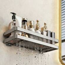 1 件装 30cm/40cm 锻铁浴室置物架，壁挂式浴室置物架，浴室收纳架，浴室配件，免钻孔浴室置物架，梳妆台置物架，轻奢浴室壁挂式马桶收纳架 - 彩色 - 查看 3
