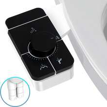 智能马桶喷头 - 超薄自清洁冷水喷头，适用于现有马桶座圈，双喷嘴设计，专为女性私处及臀部清洁而设计，最佳圣诞礼物，黑色、银色 - 彩色 - 查看 1