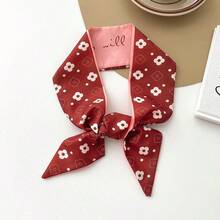 1 chiếc khăn quàng cổ dài màu đỏ, kiểu dáng thanh lịch, có thể dùng làm thắt lưng hoặc cà vạt chuyên nghiệp, khăn nhỏ thời trang họa tiết hoa đỏ dành cho nữ mùa xuân/hè, phụ kiện trang trí, quà tặng (Kiểu dáng được gửi ngẫu nhiên) - Đỏ - Xem 7