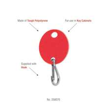 Oval Key Tag With Hook In Red 20 Pack For Secure Access Durable Plastic Construction Vibrant Color Reliable Holding Power - Red - View 4
