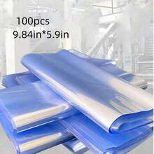 100pcs PVC Heat Shrink Bags - Clear Heat Shrink Film For Packaging, Sealing And Storage, Dust-Proof Plastic Bags, Suitable For Home, Office, Travel, Kitchen, Bathroom - Gift Wrapping, Organization And Household Items - White - View 16