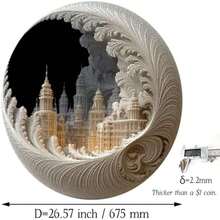 1000 Piece Round Puzzle - Lunar City Fractal - Expert-Level Circular Design for Adults - Baroque Architecture with Surreal Spiral Art Puzzle for Challenging Brain Teasing - como en la foto - Ver 7