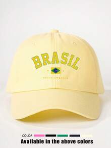 1 件印花巴西五角星 1938 可调节棒球帽，女士户外防晒休闲帽适合春秋旅行海滩度假，男士太阳帽 Y2K 风格青年 - 棒球帽 - 查看 16