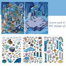 3 Sheets PET 3D Scenery Stickers + 1 Sheet Scene Paper Card - Miniature DIY Fun Craft Decals For Journal & Model Making - Multicolor - View 12