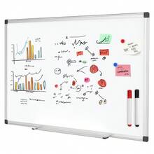 Whiteboard For Home School 36 X 24 Inches Magnetic Dry Erase Board With Aluminum Frame - 36英寸 x 24英寸 - 查看 6