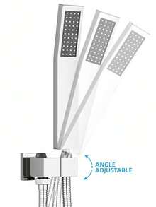 Durable Brass Body Shower Head With Silicone Nozzles Rainfall Water Flow - Multicolor - View 2