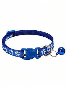 Adjustable Rainbow Cute Bell Collar With Paw Print Pattern, Suitable For Cats - Multicolor - View 14