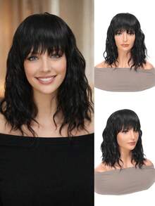 150% 密度卷曲刘海假发，优雅玫瑰网帽，Tanglon 丝绸材质，适合所有肤色，无蕾丝，全头覆盖，美容及个人护理，接发及配饰，日常、派对、万圣节及角色扮演 - 彩色 - 查看 10