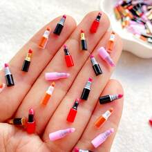 30/60/120颗卡通迷你口红，美甲水钻装饰，树脂配件，珠宝制作，美甲沙龙DIY，情人节，节日派对装饰，轻松打造独特美甲艺术工艺品