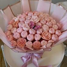 1pc Bud Rose Scented Candle Silicone Mold, 3D Peony Rose Scented Candle Plaster Home Decor Silicone Mold - White - View 5