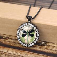 1PC Dragonfly Pendant Necklace With Rhinestone Bezel For Men Gift Fashion Jewelry Statement Piece Birthday Present For Him - style - View 7