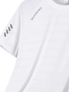 Men's Summer Casual Workout Running Fashion Sporty Short Sleeve T-Shirt - White - View 5