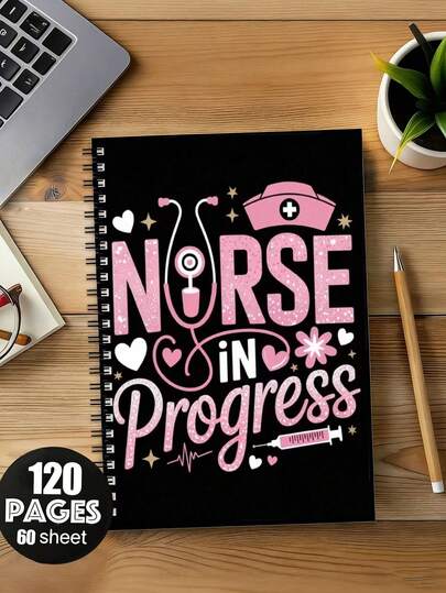 A5 Nurse Themed Spiral Notebook,Nurse Planner And Medical Journal -120 Pages, Perfect For Nursing School Planner, Travel Journal And Nurse Appreciation Gift, Nurse Graduation Keepsake, Nurse Accessories,Back To School,School Supplies,- Perfect Gift For Nurses, Medical Students, Travel, Office, Or School - Beautiful Nursing Organizer And Planner With Medical-Themed Embellishments - Perfect For Everyday Use And Organization