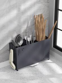 1个厨房壁挂式筷子架（无需钻孔），节省空间，壁挂式设计 - 可存放筷子、刀、叉、勺子和其他餐具 - 可拆卸且易于清洁，适合小空间，设计简洁。 - 彩色 - 查看 7