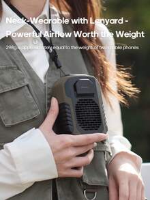 kinscoter 1个6000mAh可充电户外便携式腰扇，露营沙滩旅行配件，返校季空气冷却器移动电源个人颈腰扇，可充电迷你风扇 - 彩色 - 查看 5