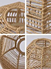 1pc Handwoven Paper Rope Lamp Shade, Creative Pendant Light Suitable For Rooms, Inns, Hotels, Restaurants And Other High-End Lighting Spaces