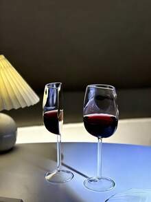 <今天只给我半杯>1 件创意水晶玻璃半红酒杯葡萄酒杯葡萄酒杯家用香槟杯半圆形杯身，礼物，情人节装饰，母亲节礼物，新年，圣诞节礼物，派对使用，高端咖啡厅用品，生日礼物，特别礼物