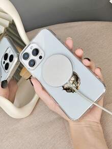 1pc Adorable Cat With Pink Bowknot Pattern Magnetic Phone Case Cute Animal Aesthetic Kawaii Style For Pet Lovers Birthday Graduation Holiday Anniversary Compatible With Samsung Galaxy S26Ultra S26Plus S26 S25 S24 S23 S22 Plus FE Edge A56 A54 A36 A35 17promax  Air 17pro 17 16E 16 15 14 13 12 11 X XS XSMAX Plus Pro Case - 無色 - 查看 9