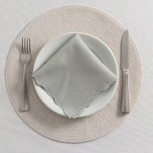 Fabric Napkin Set Of 50 Oxford Laser Finish - 銀灰 - 查看 3