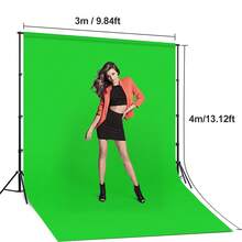 绿幕背景照片背景幕布抠像棉布人像背景幕布，适用于摄影摄像工作室摄影背景（5x7英尺，绿色） - 綠色 - 查看 9
