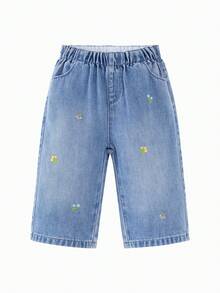 Quần jean denim thoáng khí không phai màu dành cho bé gái, bộ sưu tập mùa xuân mới. - Denim màu xanh nhạt - Xem 4