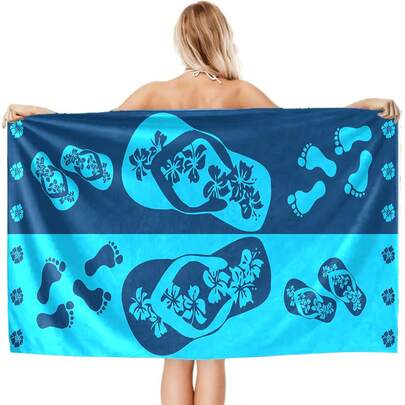 1PC Fashionable Printed Bath Towel/Beach Towel, Quick-Drying, Lightweight, And Soft, A Must-Have For The Bathroom And Home. Perfect For Use In The Bathroom, At The Beach, Camping, The Gym, And While Traveling.