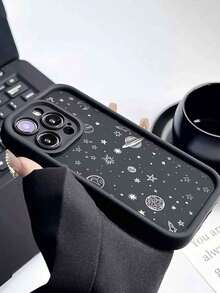 星空图案加厚防摔时尚外星人星空印花手机保护壳，兼容苹果及苹果 Series 手机 - 彩色 - 查看 4