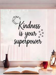 1张“善良是你的超能力”窗贴 - 强力玻璃窗贴 | 送给积极思考者和健康生活爱好者的完美礼物。用这些“善良是你的超能力”窗贴为您的空间增添一抹力量！这些贴纸适用于任何房间的玻璃窗，带来正能量和动力。送给积极思考者、健康生活爱好者以及任何珍视善良的人的贴心礼物。 - 彩色 - 查看 5