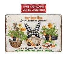 1pc Customizable Easter Metal Sign With Carrot Field & Rabbit Design, Personalized Holiday Decor For Room, Garden, Farm, Party Gifts, Rustic Wall Art, 8x12 Inches (20x30cm), Farmhouse Style Wall Decor, Durable Outdoor Sign, Outdoor Decoration - Multicolor - View 1