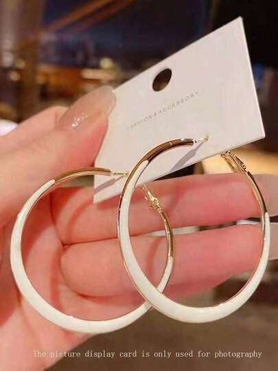 Topshiny 1pair Korean Style Resin Drop Earrings, Exaggerated Hoop Earrings, Elegant French Design Jewelry For Women