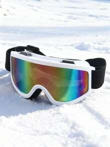 New TPU White Frame Colorful Coated Single Lens Breathable Ski Goggles, Includes Foam Padding, High-Definition Wide Vision Anti-Wind Ski & Outdoor Sports Protective Eyewear For Men And Women, Multiple Colors - Multicolor - View 14