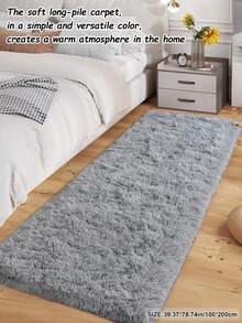1件纯色柔软舒适长绒驼色长毛地毯，现代简约北欧风格暖色调房间装饰，蓬松厚实，温暖舒适，奶油色家居装饰，秋冬季节礼物，蓬松的圣诞节/万圣节/情人节装饰礼物，易于打理的客厅、沙发、卧室床边地毯 - 淺灰色 - 查看 20