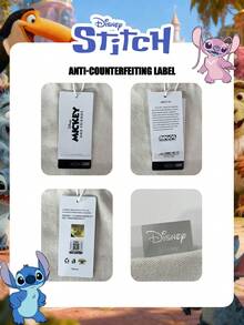Disney Official 1 Pc Stitch Pattern Shoulder Book Bag Large Capacity Lightweight Shopping Bag Stitch Pattern Drawstring Backpack Storage Bag Perfect For Boy/Students Ideal For Daily Use, Outings, Shopping & Back To School! - Pink - View 3