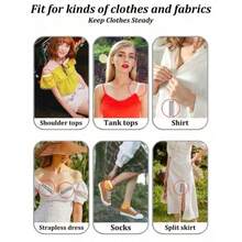 36 Pieces Of Sun Protection Stickers, Fashionable Women's Tape, Anti-Slip Tape, Dress Cuff Fixing Tape, Double-Sided Wardrobe Tape, Invisible Clothing Tape - Double-Sided Adhesive Fabric Tape, Skin-Friendly And Low-Sensitivity Material, Strong Adhesion Suitable For Low-Cut Outfits/Dresses/Shirts, Waterproof And Sweat-Proof - Multicolor - View 6