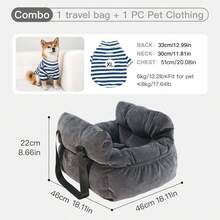 HAZOOWILL 冬季宠物车载安全座椅，适用于猫狗 - 保暖旅行包，带固定钩和提手，灯芯绒面料，适用于前排/后排汽车座椅，多场景适用（咖啡馆/公园/户外/居家），圣诞礼物