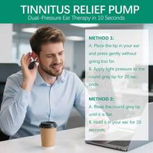 1PC Ear Tinnitus Pressure Suction Pump Device - Tinnitus Relief Ringing Ears For Adults/Kids - Ear Relief Product Wih 3 Size Earplugs - Reduces Tension For Airplane Flying Headache Migraines Clogged Best Gift For Family Members. - Default - 查看 4