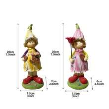 可爱手工花园小矮人摆件 卡通3D矮人微缩模型 树脂工艺品 精灵矮人装饰品 桌子 - 彩色 - 查看 9