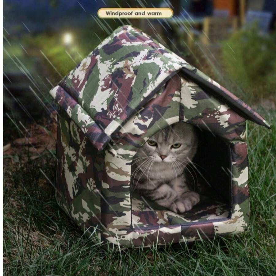 Outdoor Waterproof Cat House Dog Bed - Warm Thickened Windproof Pet Shelter - Type a - View 1